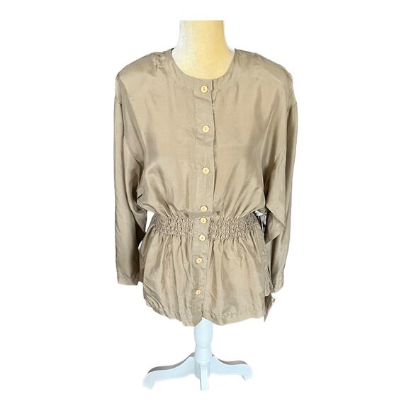 Hana Sung Vintage Silk Blouse NEW NWT Size Large FLAW - Picture 1 of 12